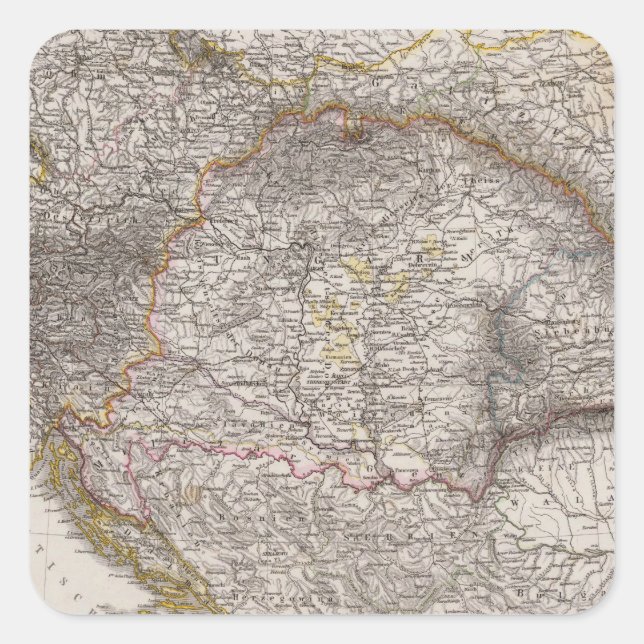 Pegatina Cuadrada Monarquía austro-húngara (Anverso)