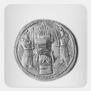 Pegatina Cuadrada Moneda de la moneda de curso fijo