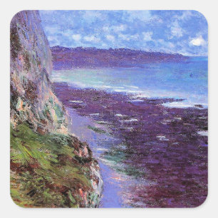 Pegatina Cuadrada Monet - Acantilado cerca de Dieppe,