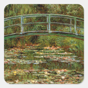 Pegatina Cuadrada Monet Puente Japonés Giverney