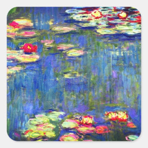 Pegatina Cuadrada Monet Water Lilies
