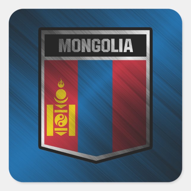 Pegatina Cuadrada Mongolia (Anverso)
