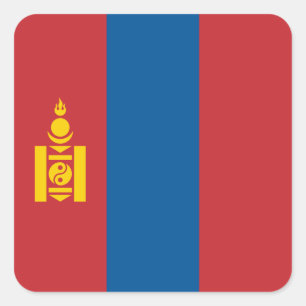 Pegatina Cuadrada Mongolia - Bandera mongola