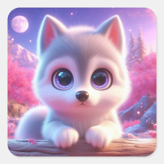 Pegatina Cuadrada "Monica" (Anverso)