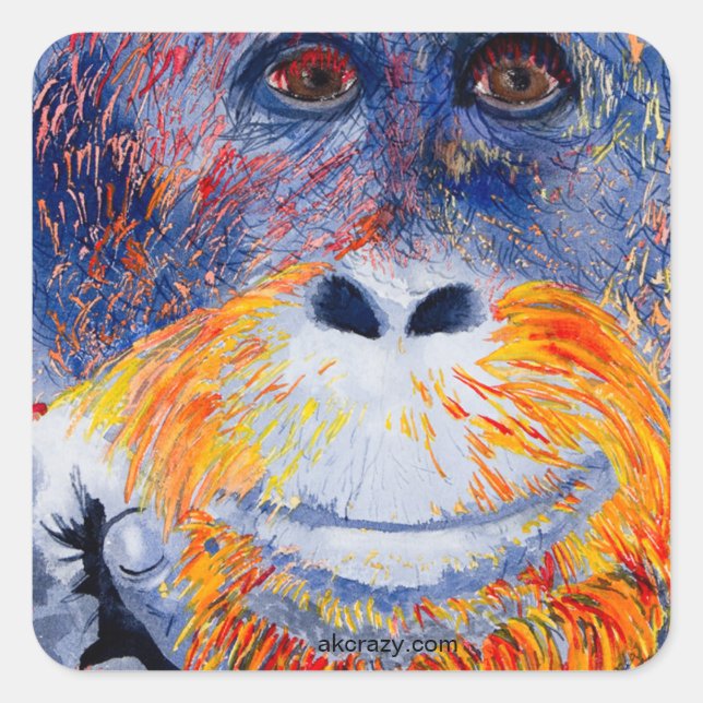 Pegatina Cuadrada Monkey Boy (Anverso)