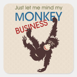 Pegatina Cuadrada Monkey Business