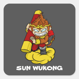 PEGATINA CUADRADA MONKEY KING SUN WUKONG