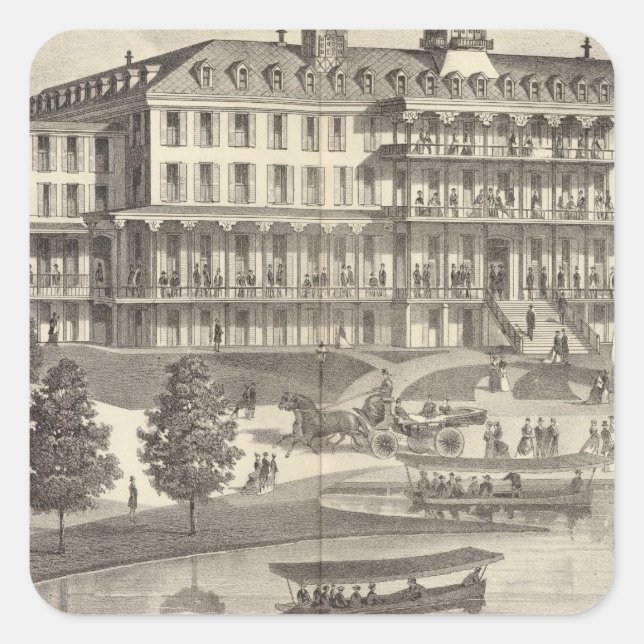 Pegatina Cuadrada Monmouth House, Spring Lake Beach, Nueva Jersey (Anverso)