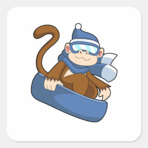Pegatina Cuadrada Mono como snowboard con Sonowboard.PNG