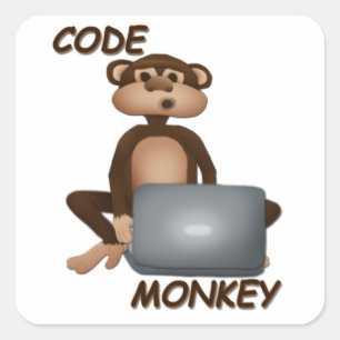 Pegatina Cuadrada Mono de código