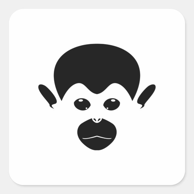 Pegatina Cuadrada Mono de Saimiri (Anverso)