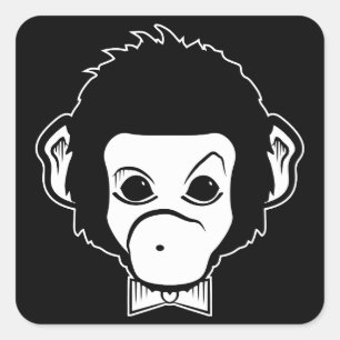 Pegatina Cuadrada mono de señor