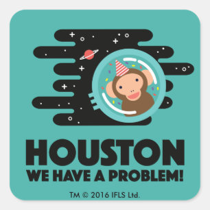 Pegatina Cuadrada Mono del espacio