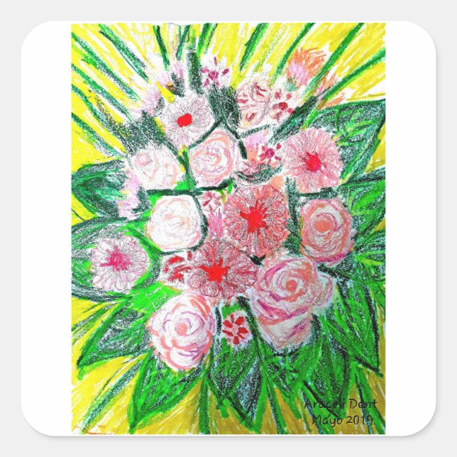 Pegatina Cuadrada Monochromatic  (Anverso)