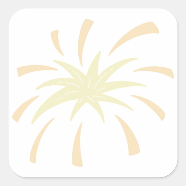 Pegatina Cuadrada Monochromatic Doodle Burst (Anverso)