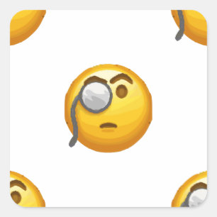 Pegatina Cuadrada monóculo de emoji