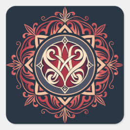 Pegatina Cuadrada Monograma clásico