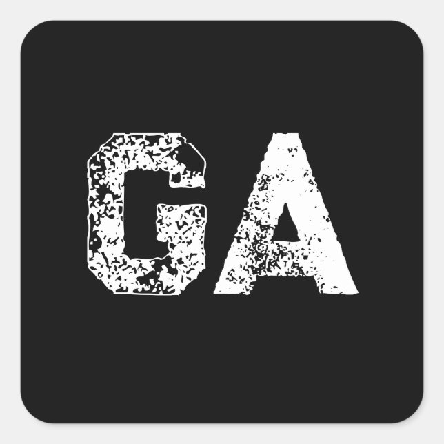 Pegatina Cuadrada Monograma de Letras Iniciales Negro Blanco Liso Se (Anverso)