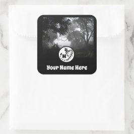 Pegatina Cuadrada Monograma de silueta genética grande localizada