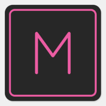 Monograma de tipografía Minimalista rosa y negra