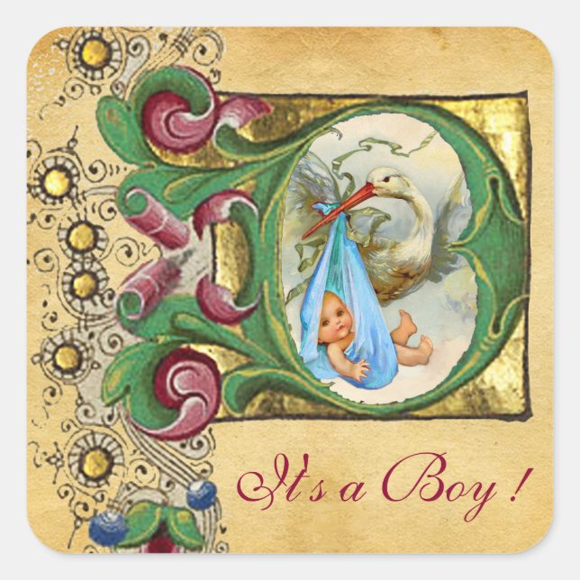 PEGATINA CUADRADA MONOGRAMA DEL PARQUE FLORAL DE STORBOY (Anverso)