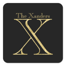 Monograma dorado X y nombre en cualquier color