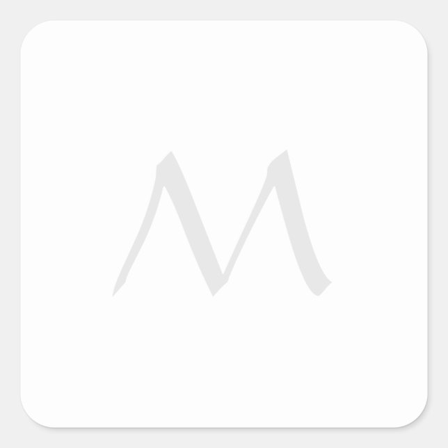 Pegatina Cuadrada Monograma Moderno Minimalista Simple Llano (Anverso)