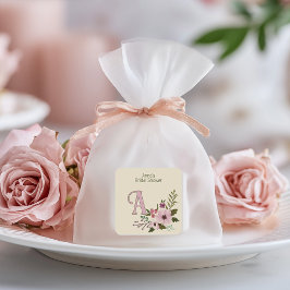 Pegatina Cuadrada Monograma personalizado para despedida de soltera 