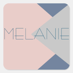 Pegatina Cuadrada monograma súper moderno de alta moda