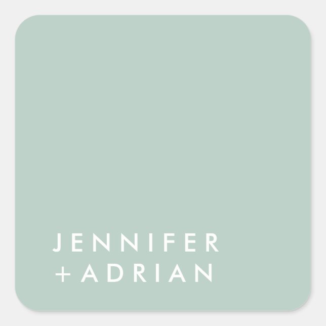 Pegatina Cuadrada monogramado, nombre, (Anverso)