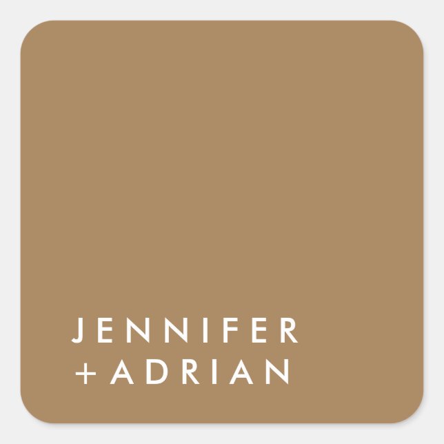 Pegatina Cuadrada monogramado, nombre, (Anverso)