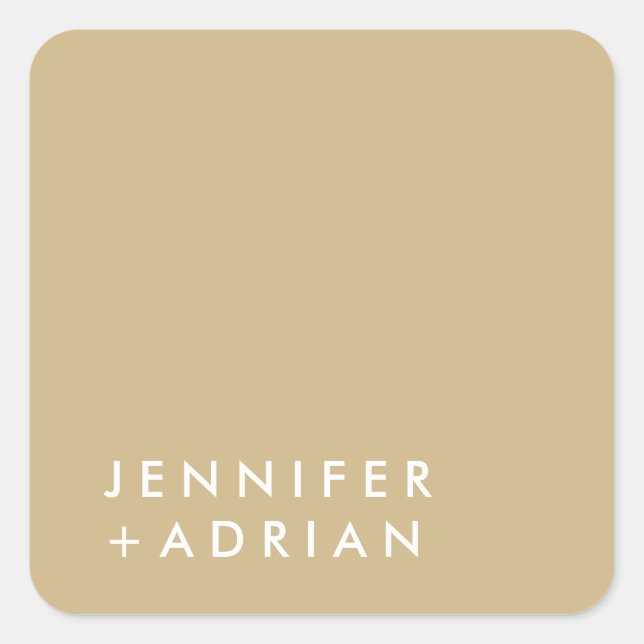 Pegatina Cuadrada monogramado, nombre, (Anverso)