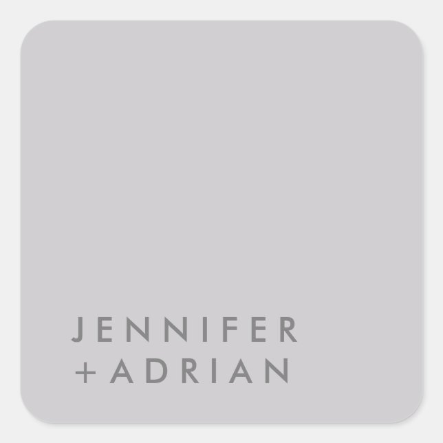 Pegatina Cuadrada monogramado, nombre, (Anverso)