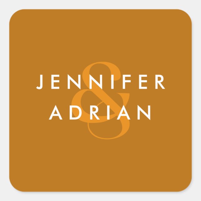 Pegatina Cuadrada monogramado, nombre, (Anverso)