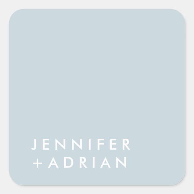 Pegatina Cuadrada monogramado, nombre, (Anverso)