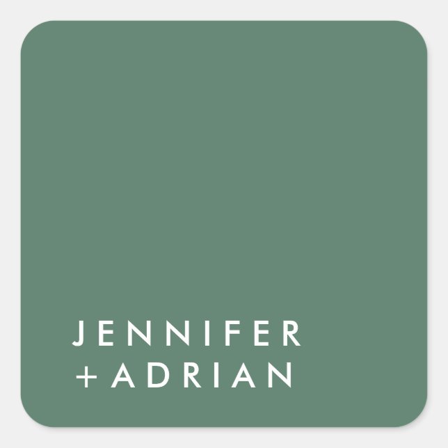 Pegatina Cuadrada monogramado, nombre, (Anverso)