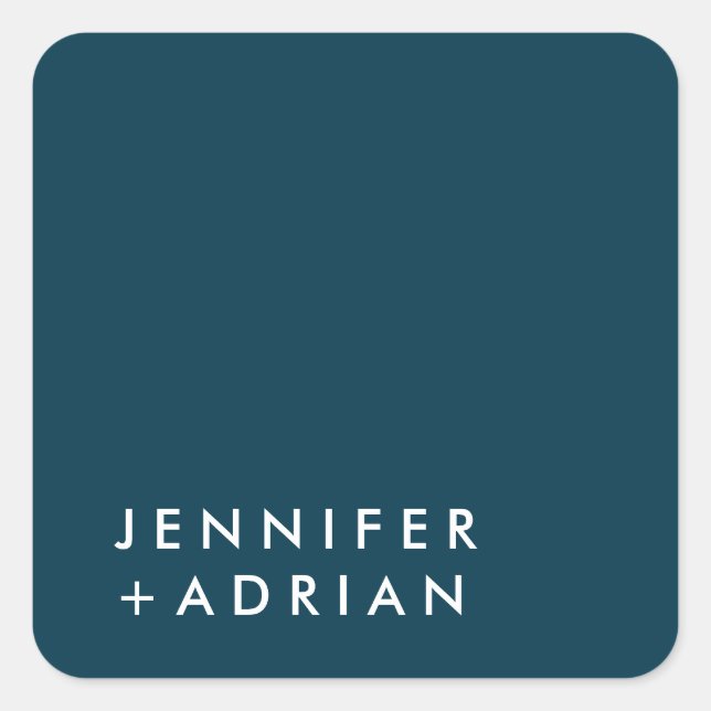 Pegatina Cuadrada monogramado, nombre, (Anverso)