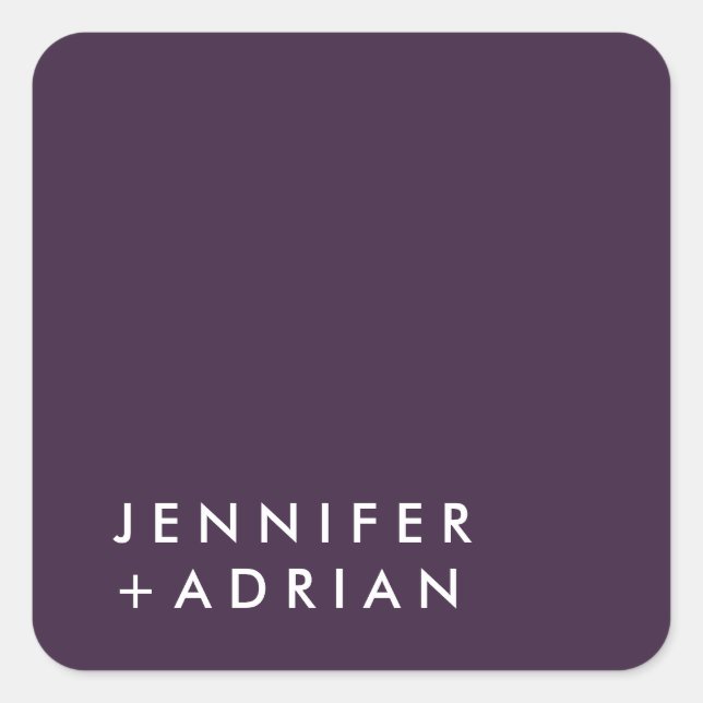 Pegatina Cuadrada monogramado, nombre, (Anverso)