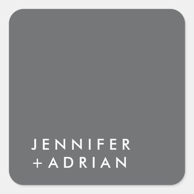 Pegatina Cuadrada monogramado, nombre, (Anverso)