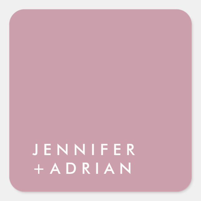 Pegatina Cuadrada monogramado, nombre, (Anverso)