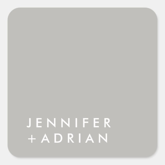 Pegatina Cuadrada monogramado, nombre, (Anverso)