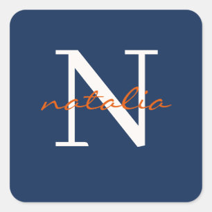 Pegatina Cuadrada monogramado personalizado