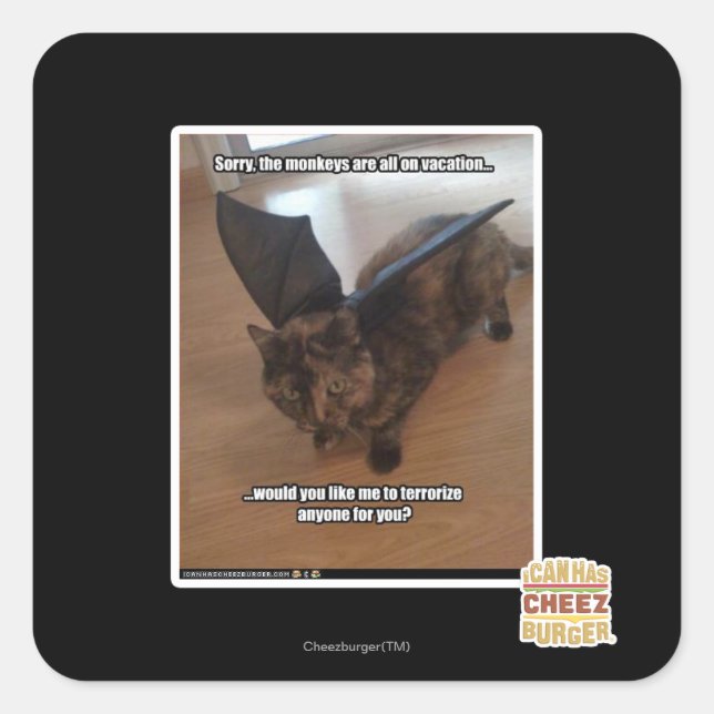 Pegatina Cuadrada Monos de vacaciones (Anverso)