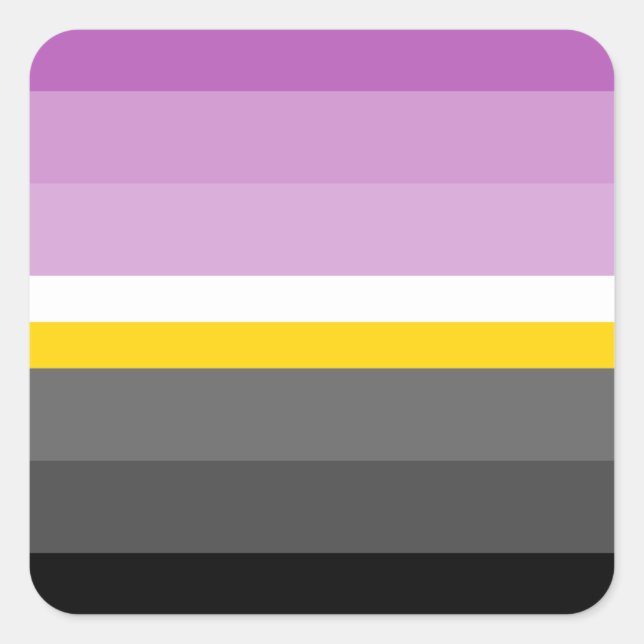 Pegatina Cuadrada Monosexual Pride Flag  (Anverso)