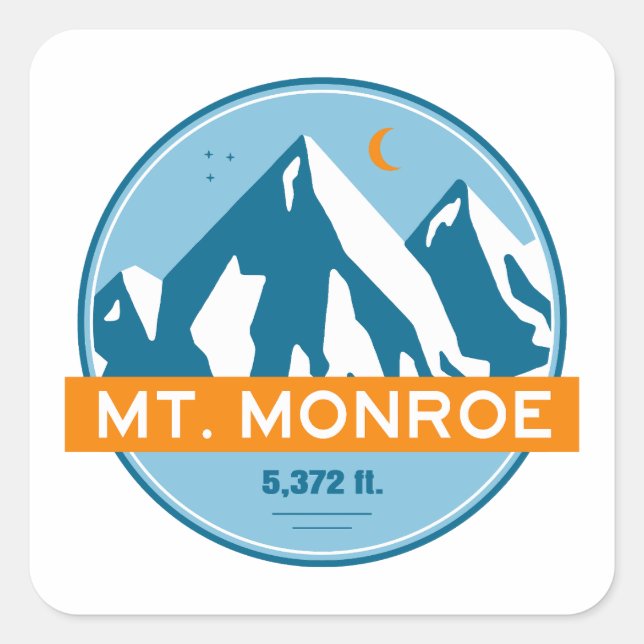 Pegatina Cuadrada Monroe New Hampshire Stars Moon (Anverso)