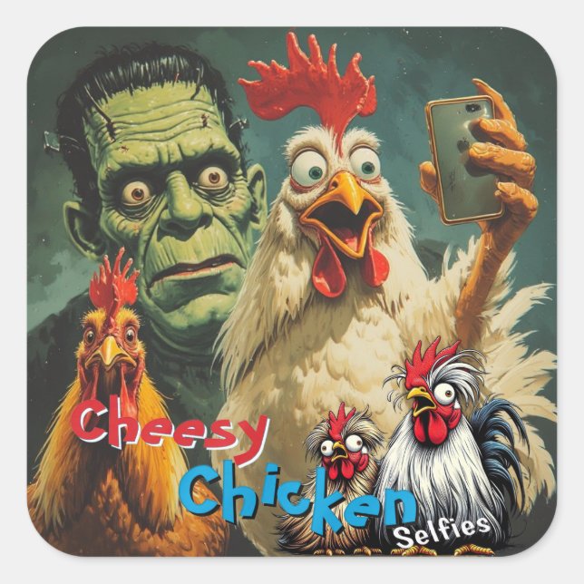 Pegatina Cuadrada “Monster BFFs” Anna & Stan Sticker (Anverso)