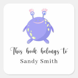 Pegatina Cuadrada Monster - Este libro pertenece a