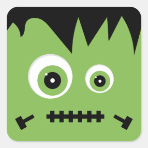 Pegatina Cuadrada Monster Mash   Halloween de Monstruos