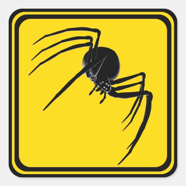 Pegatina Cuadrada ¡Monster Spider Xing! (Anverso)