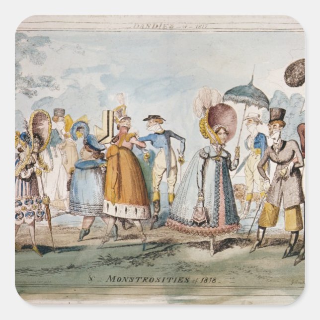 Pegatina Cuadrada Monstrosidades de 1818 (Anverso)